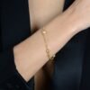 Pulseira Dourada Elo Português com Esferas - Imagem 2
